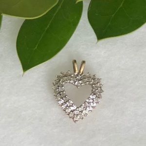 10k Yellow Gold Diamond Heart Pendant